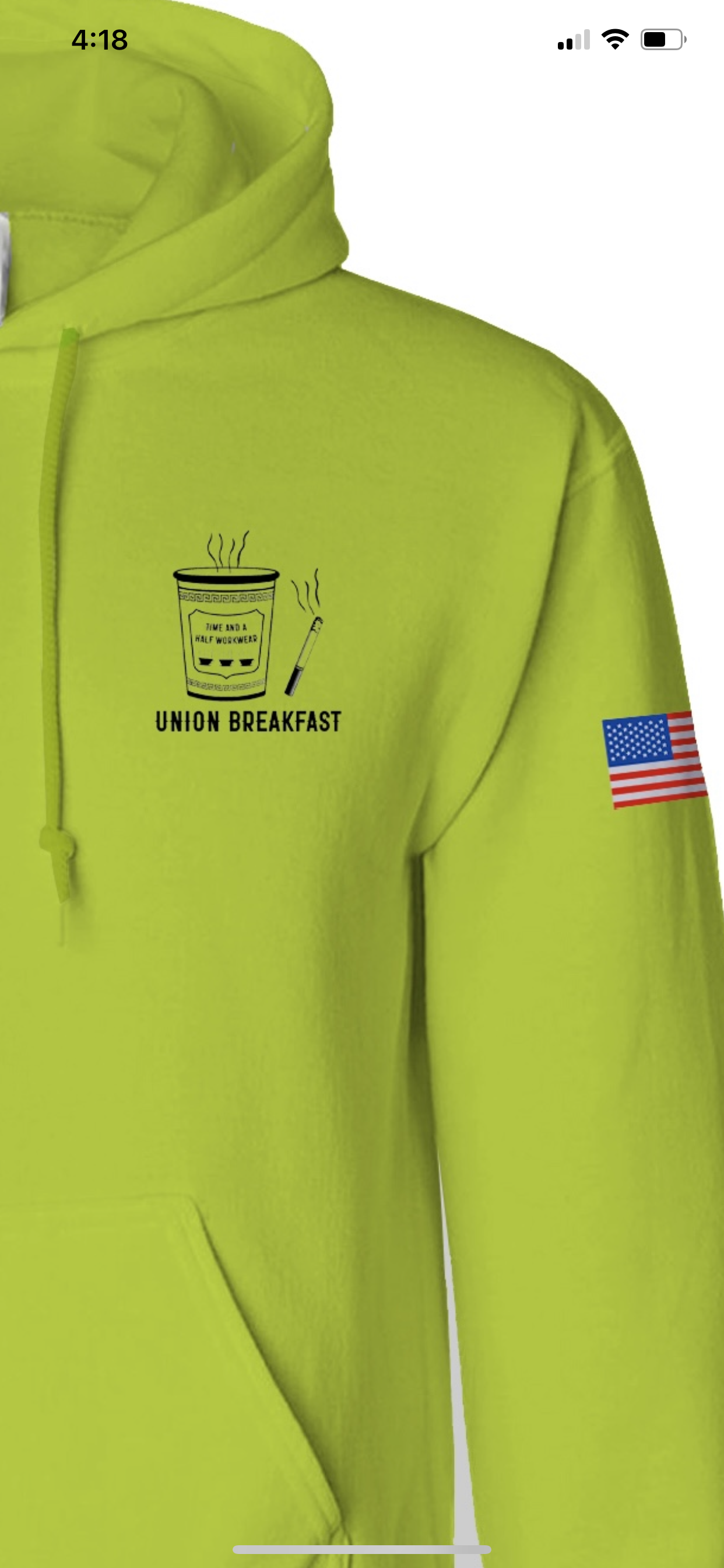 Breakfast Heavyweight Hoodie in Safety Green